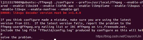 sorry for others s01 libvpx|ffmpeg and libvpx: error while loading shared libraries.
